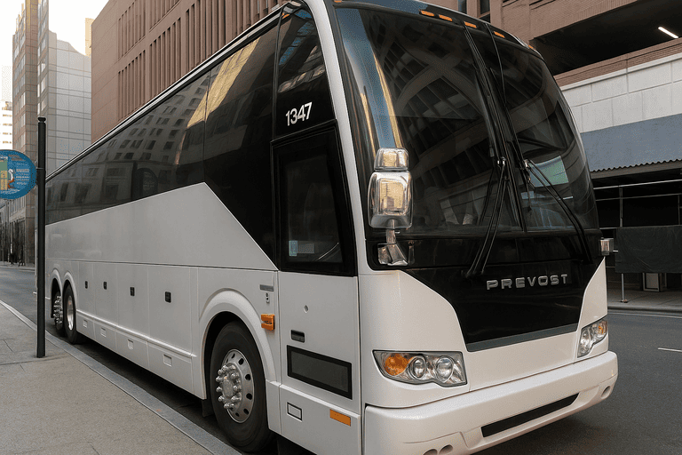 a Charter Bus Rental West Orange coach bus